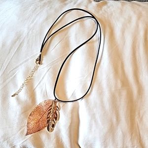 EUC Black Leather Strand Necklace